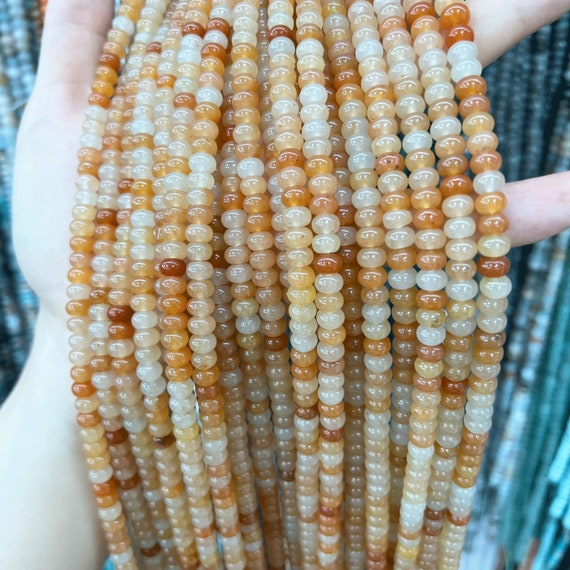 thumbnail image 2 of Natural Green Aventurine Rondelle Abacus Beads – 2x4mm Faceted Loose Gems, 15" Strand 2 of 6