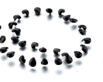 Perles de goutte de larme à facettes en cristal de verre noir violet 7 * 9mm pour la fabrication de bijoux de bricolage