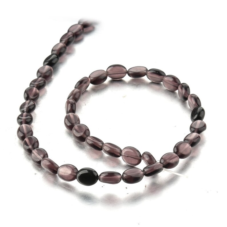 Purple Amethyst Flat Oval Beads 6*8mm for DIY Jewelry Making