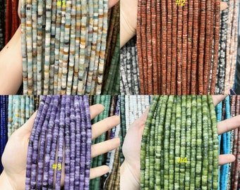 3*6mm Gemstone Heishi Beads, Flat Round Tube Beads, 6mm Disc Beads, Loose Beads, Full Strand, Wholesale