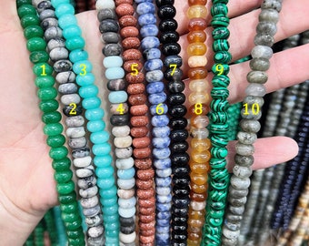 5*8mm Stone Rondelle Beads, Gemstone Rondelle Beads, Abacus Beads, Full Strand, Wholesale