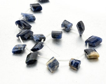 Perles de diamant à facettes naturelles de sodalite 11 * 18mm pour les bijoux de bricolage Faire des perles en vrac en gros