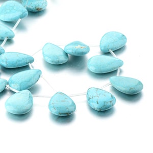 One Strand Howlite Turquoise Teardrop Drop Loose Beads 24x33mm for DIY Jewelry Making Wholesale