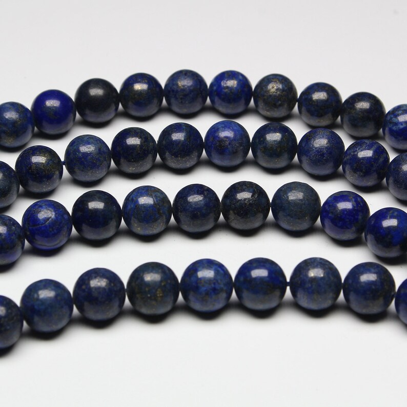 Natural Lapis Lazuli Round Beads Dark Blue Lapis Lazuli Etsy
