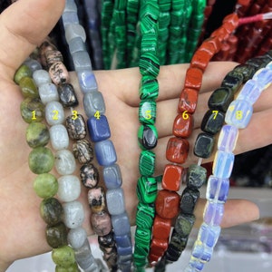 Irregular Rectangle Nugget Gemstone Beads, 8x12mm Multiple Freeform Stone Nugget Beads, Wholesale