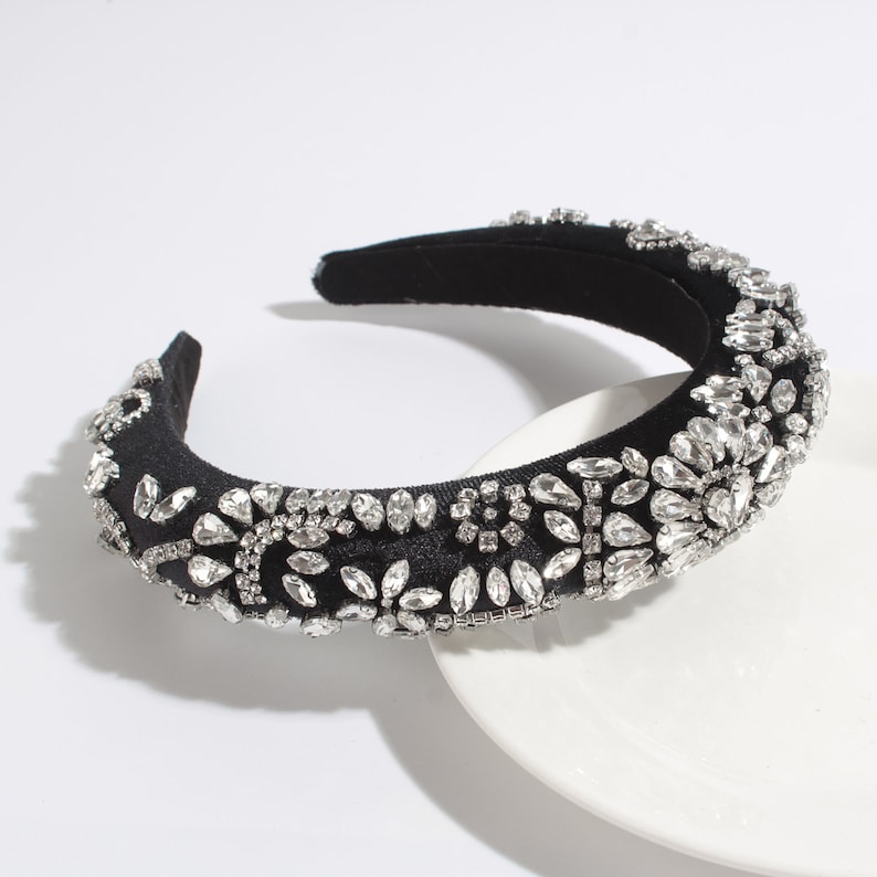 Shiny Rhinestone Headband Sparkly Crystal Wide Hairband Etsy