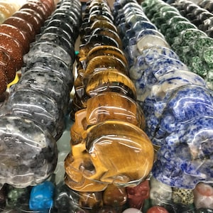 2" Crystal Skull Statue, Gemstone Skull, Hand Carved Skull Figurines, Home Decoration, Art Collectible, Crystal Gift, Wholesale
