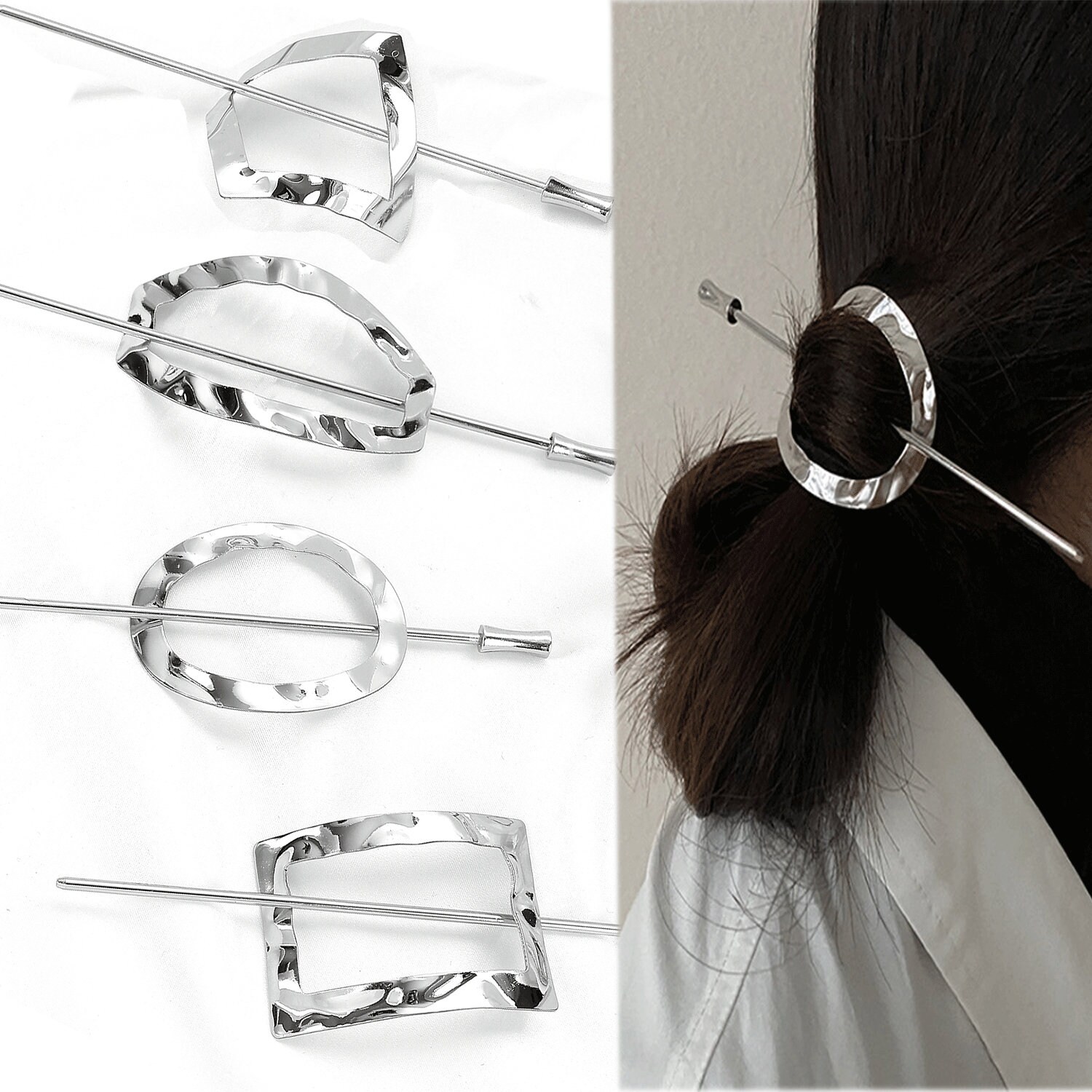 Metal Hair Slide With Stick for Women Gold/silver Plated Etsy