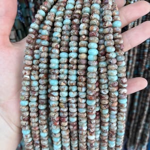 5*8mm Blue Imperial Jasper Rondelle Beads