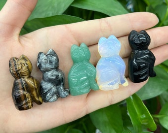 Y-CAT-SI-508 Sitting KITTY CAT cats gemstone gem White Opalite carving kitties Y-CAT-SI-508 Sitting KITTY CAT cats gemstone gem White Opalite carving kitties
