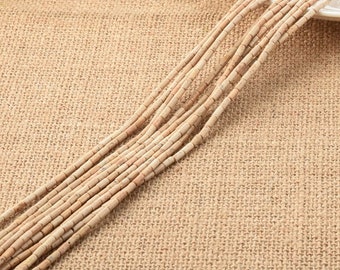 Una hebra 3 * 6 mm SandStone Round Smooth Cylinder Tube Natural Gemstone Beads