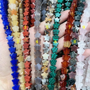 10mm Gemstone Star Beads for Jewelry Making, 20pcs/strand