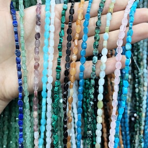 4*6mm Flat Oval Gemstone Beads, Loose Beads, Wholesale