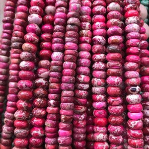 Imperial Jasper Gemstone Grade AA pink Rondelle 4*6mm Loose Beads