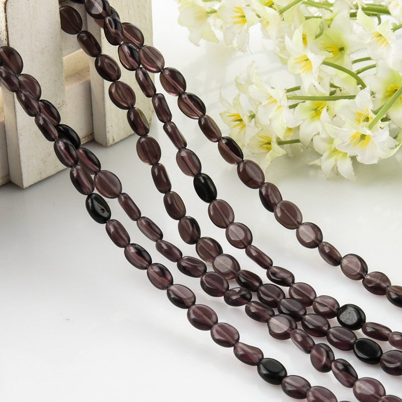 Purple Amethyst Flat Oval Beads 6*8mm for DIY Jewelry Making