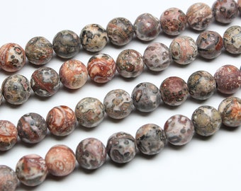Perles de Jaspe de peau de léopard Pierre précieuse naturelle perles rondes en vrac - 4mm 6mm 8mm 10mm - Full brin