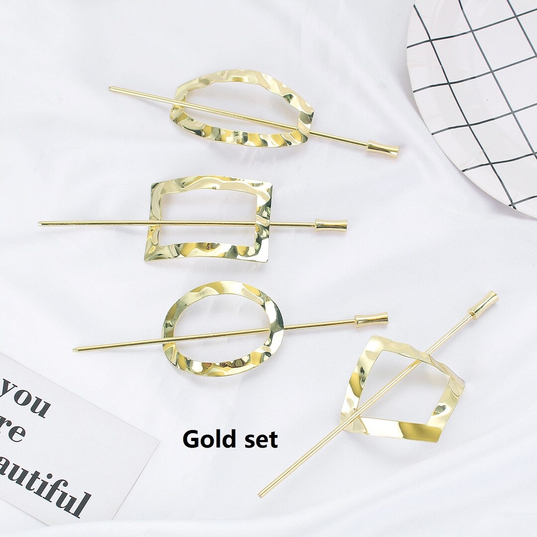 Metal Hair Slide With Stick for Women Gold/silver Plated Etsy