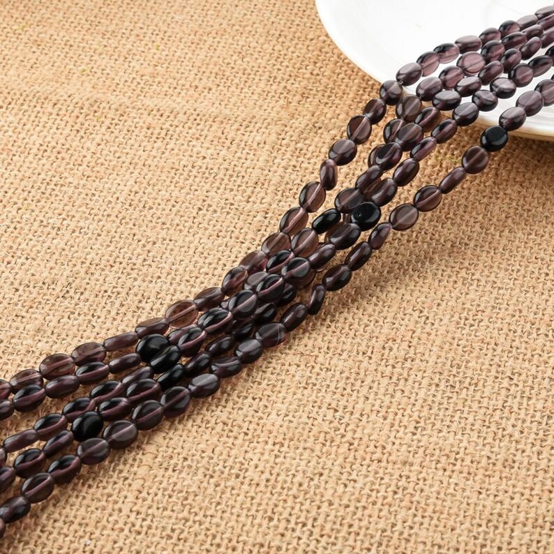 Purple Amethyst Flat Oval Beads 6*8mm for DIY Jewelry Making