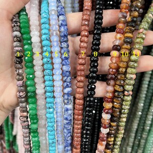 5x8mm Gemstone Faceted Rondelle Bead, DIY Jewelry Making, Faceted Stone Supply, Wholesale Bead