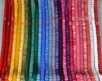 New Colors!5*8mm Colored Jade Rondelle Beads, Cute Smooth Beads, Loose Beads, Full Strand, DIY Jewelry, Wholesale Beads, Gift