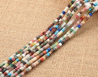 May include: A strand of colorful gemstone beads, each bead is a different color and pattern. The beads are round and have a smooth finish. The beads are strung on a clear thread.