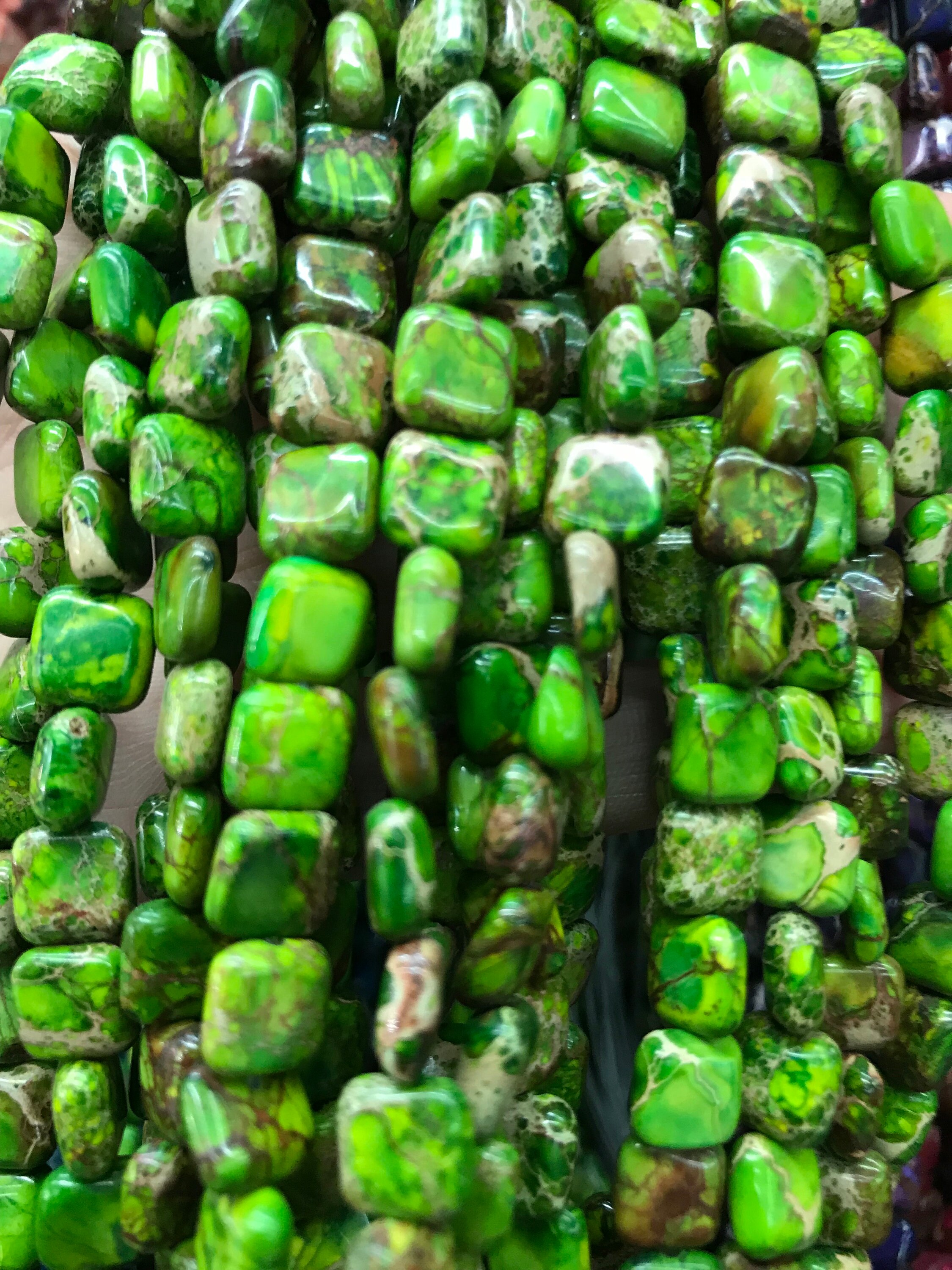 8mm Sea Sediment green Imperial Jasper Gemstone green flat Etsy