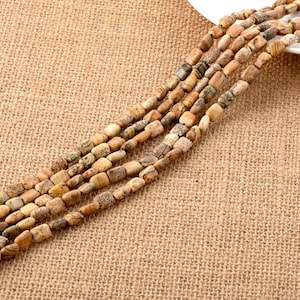 Picture Jasper Flat Rectangle Beads 6*8mm for DIY Jewelry Making