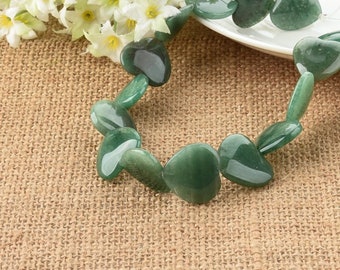 Green Aventurine Love Heart 18mm 20mm Loose Beads Full Strand Wholesale