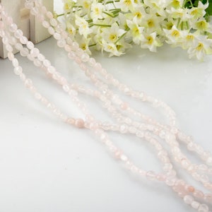Pink Quartz Flat Round Circle 6mm for DIY Jewelry Making Full Strand Wholesale