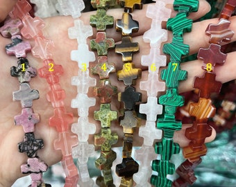 13mm Cross Shaped Gemstone Bead, Cross Jewelry, Cross charm, Spacer Bead, Wholesale Bead
