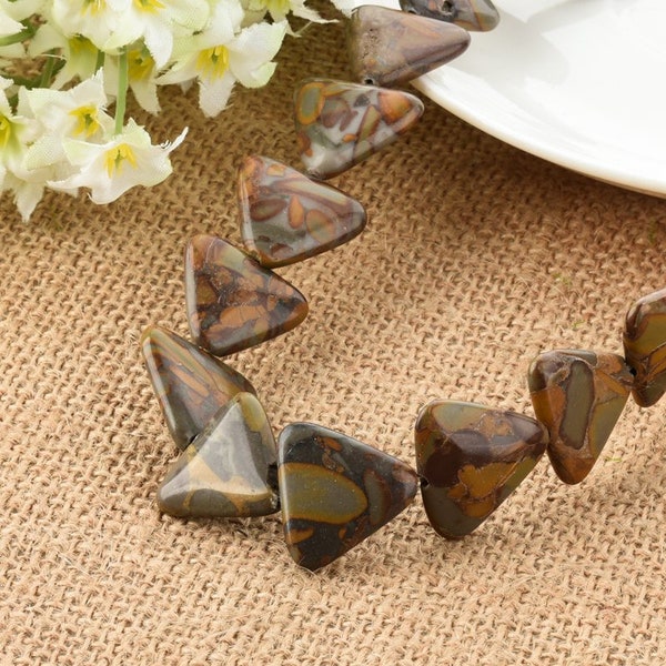 Feuille de bambou Agate Triangle Perles 20mm DIY Bijoux Full Strand en gros