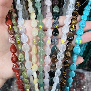 10*14mm Gemstone Flat Teardrop Bead, Natural Stone Teardrop Drop Bead for Jewelry Making, Wholesale Supply