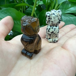 1.5&quot; Crystal Dog Carving, Sitting Dog Gemstone Figurines, Spirit Animal, Home Decoration, Healing Crystal, Crystal Gift, Wholesale