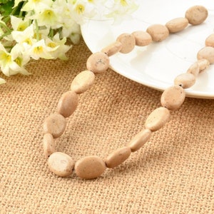 Sandstone Oval Flat Beads 12*16mm for DIY Jewelry Making