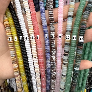 60+ Kinds, 2*6mm Gemstone Rondelle Beads, Stone Flat Rondelle Beads, Spacer Beads, Full Strand, Wholesale