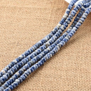 6/8mm Blue Spot Jasper Rondelle Beads Full Strand Wholesale