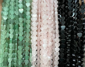 Varias cuentas de corazón de 6 mm, cuentas sueltas de corazón plano de 6 mm, hebra completa al por mayor