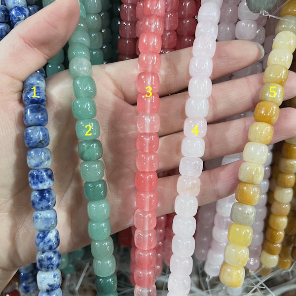 9x10mm Natural Stone Barrel Beads, Wholesale Gemstone Drum Beads for Jewelry Making Supplies