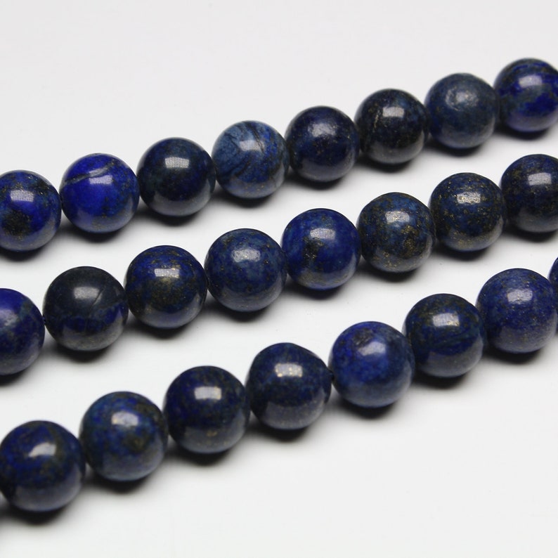 Natural Lapis Lazuli Round Beads Dark Blue Lapis Lazuli Etsy