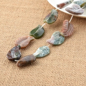Grande foglia fine intagliata Agata indiana perle di pietra preziosa 20 * 30mm