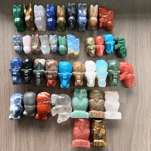 Crystal Animal Carving, Hand Carved Gemstone Figurine, Home Decoration, Spirit Animal, Crystal Gift (You pick)
