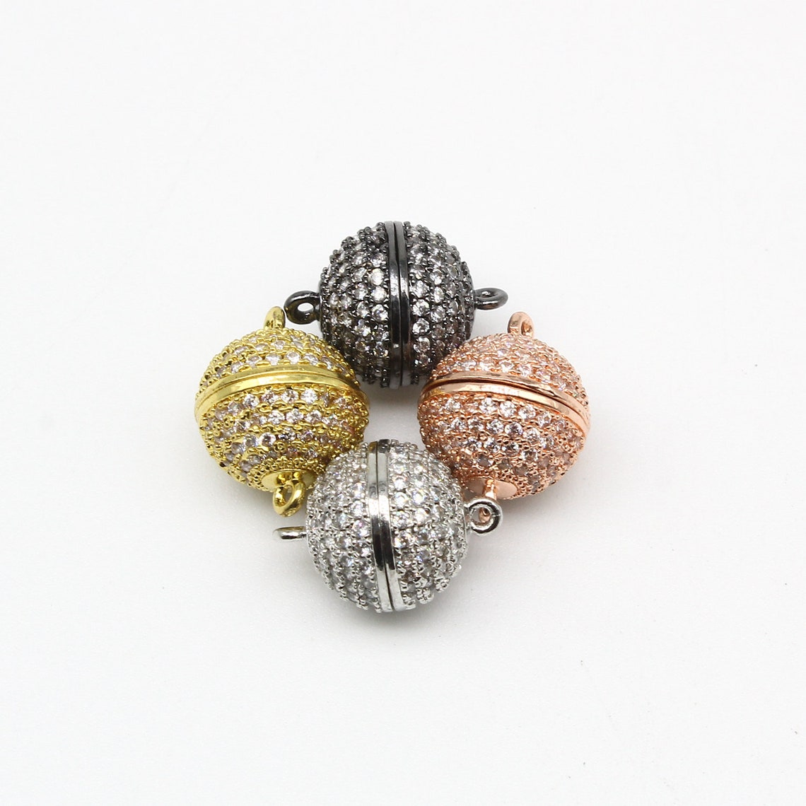 Micro Pave Clasps Round Jewelry Clasps CZ Etsy