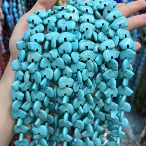 Blue Howlite Turquoise Zuni Bear Gemstone Beads 18mm Wholesale