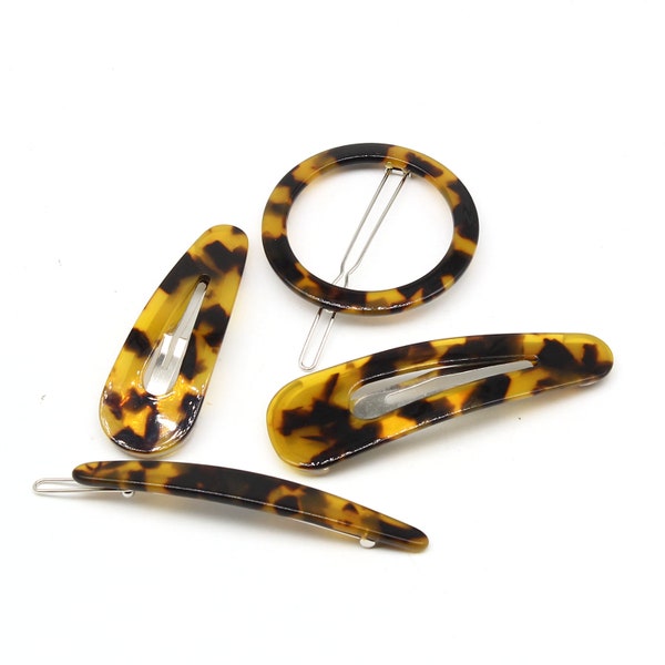 Acetate Hair Clip, Circle Acrylic Hairpin, Leopard Print, Triangle Barrettes, Tortoise Shell Snap Clip, Fashion Accessories, Festival Gift