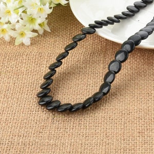 Black Stone Round Flat Overlapping Beads 12mm for DIY Jewelry Making