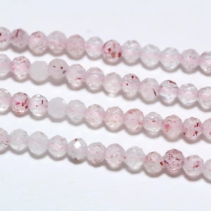 Pink Gemstone Faceted Round Beads, 2mm Tiny Gemstone, Full Strand, Wholesale