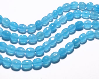 Sky blue dyed jade irregular nugget bead, approx 8x11mm, full strand, wholesale