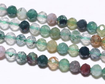 Perline Rondelle Sfaccettate In Agata Verde Naturale Autentica - Foto 2