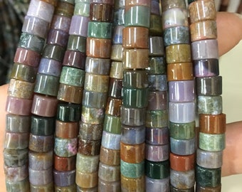 Indian Agate Tube Cylinder Bead Full Strand Wholesale 5*5mm, 5*7mm