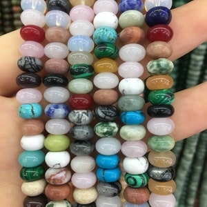 Multi color Assorted Rainbow Gemstone Stone Rondelle Beads Roundel Beads 5*8mm Full Strand Wholesale